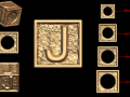 J Letter Nugget Bracelet Bead in 4 sizes 3D 프린트 모델