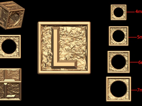 Pulseira com letra L Nugget em 4 tamanhos Modelo de Impressão 3D