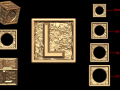 L Letter Nugget Bracelet Bead in 4 sizes 3D 프린트 모델