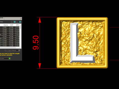 L Letter Nugget Bracelet Bead in 4 sizes 3D Принт Модель