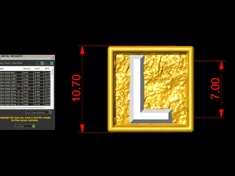 L Letter Nugget Bracelet Bead in 4 sizes 3D Print Model