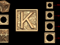 K Letter Nugget Bracelet Bead in 4 sizes 3D 프린트 모델