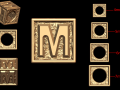 M Letter Nugget Bracelet Bead in 4 sizes 3D 프린트 모델