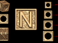 N Letter Nugget Bracelet Bead in 4 sizes 3D 프린트 모델
