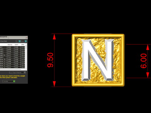 N Letter Nugget Bracelet Bead in 4 sizes 3D 打印模型