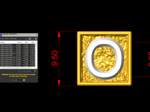 O Letter Nugget Bracelet Bead in 4 sizes 3D Print Model