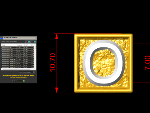 O Letter Nugget Bracelet Bead in 4 sizes 3D Print Model