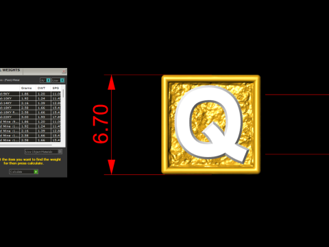 Q Letter Nugget Bracelet Bead in 4 sizes Model do druku 3D