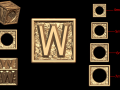 W Letter Nugget Bracelet Bead in 4 sizes 3D 프린트 모델