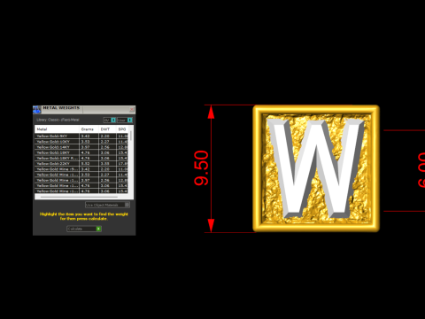 W Letter Nugget Bracelet Bead in 4 sizes 3Dプリントモデル