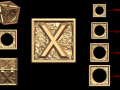 X Letter Nugget Bracelet Bead in 4 sizes 3D 프린트 모델