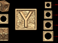 Y Letter Nugget Bracelet Bead in 4 sizes 3D 프린트 모델