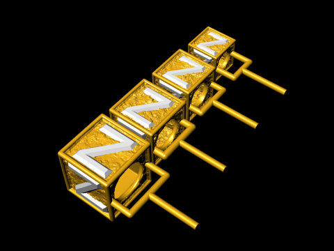 Z Letter Nugget Bracelet Bead in 4 sizes 3D Print Model