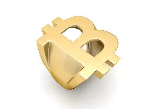 Bitcoin Gents Signet Ring 3D Print Model