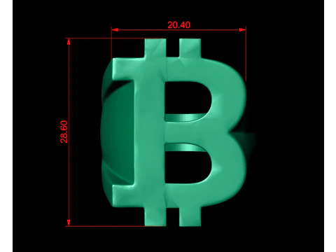 Bitcoin Gents Signet Ring 3D Print Model