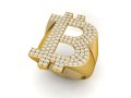 Bitcoin Diamond Gents Signet Ring 3D Print Model