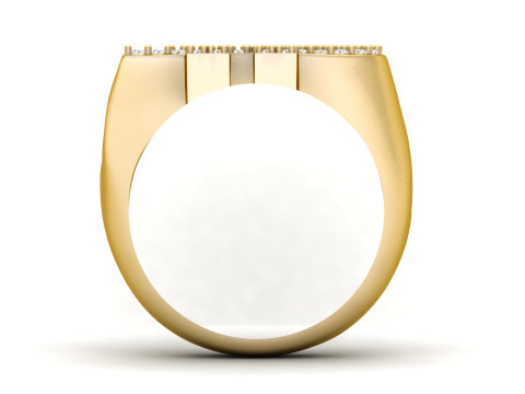 Bitcoin Diamond Gents Signet Ring Modello di stampa 3D