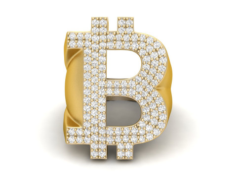 Bitcoin Letter Ring Combo 3D Print Model