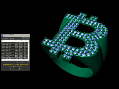 Bitcoin Letter Ring Combo 3D Print Model