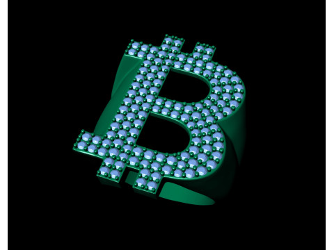 Bitcoin Letter Ring Combo 3D Print Model
