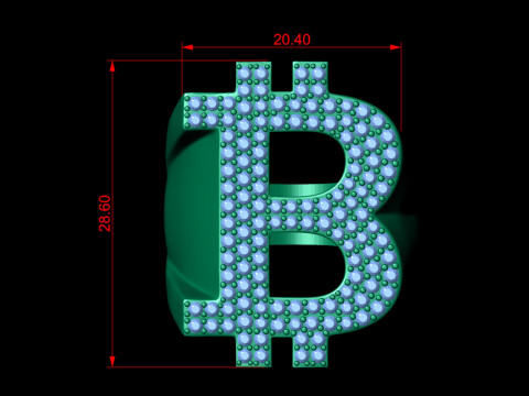 Bitcoin Letter Ring Combo 3D Print Model