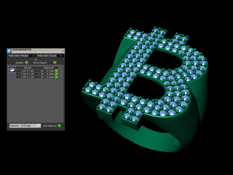 Bitcoin Letter Ring Combo 3D Print Model