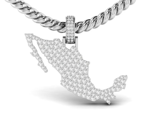 Mexico Map Diamond Pendant 3D प्रिंट मॉडल