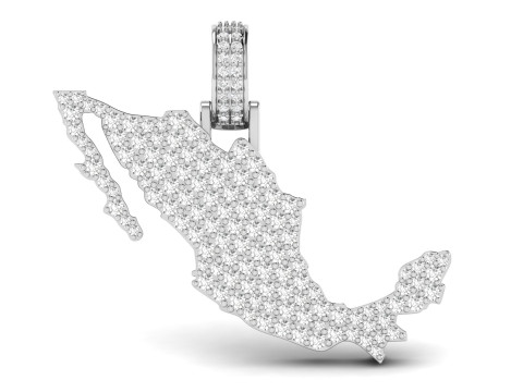 Mexico Map Diamond Pendant 3D प्रिंट मॉडल
