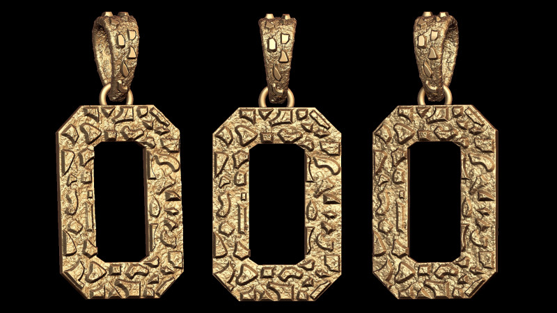 Plain Gold Nugget Number 0 Model Cetak 3D .c4d .max .obj .3ds .fbx .stl .blend