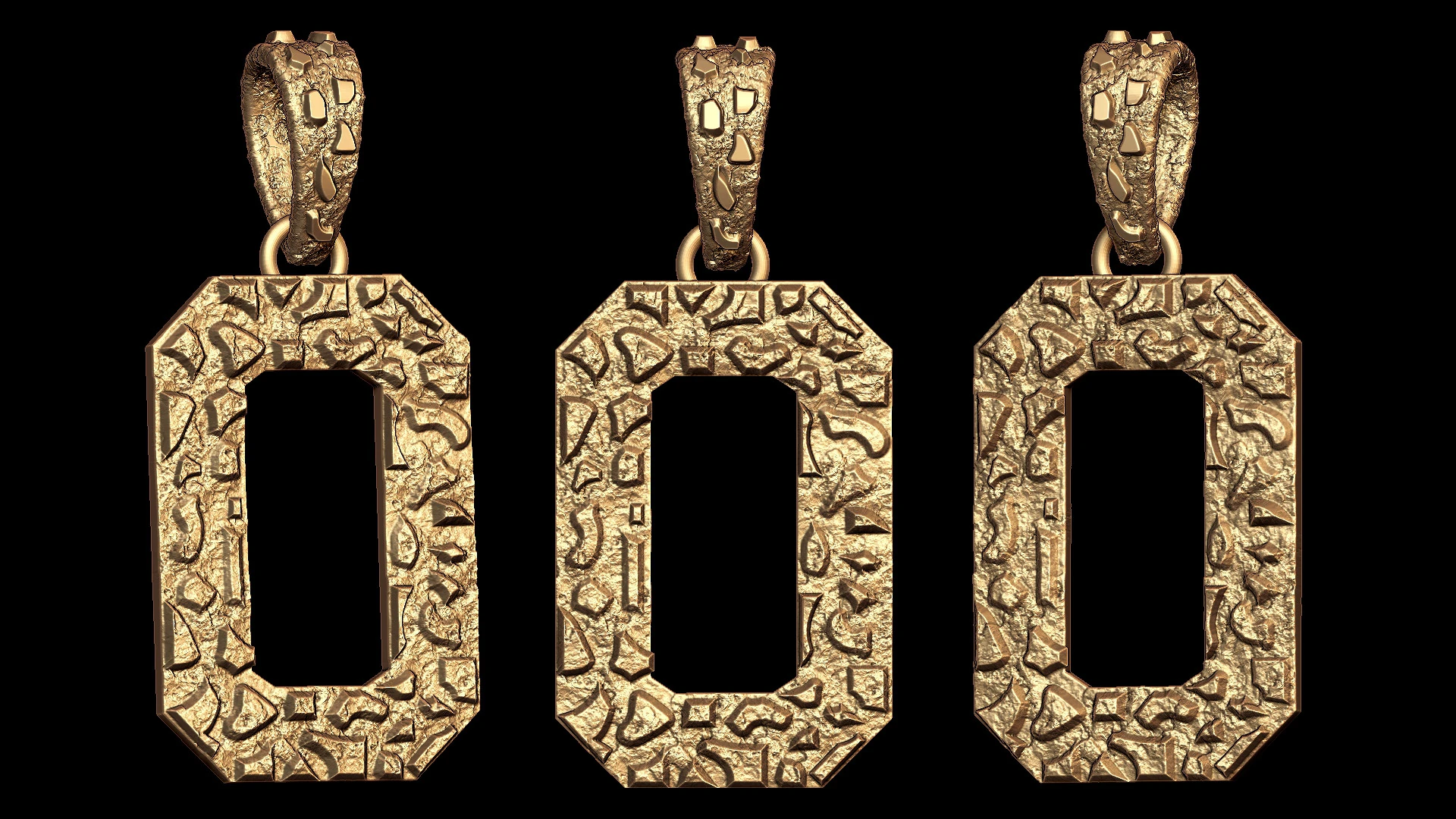 Plain Gold Nugget Number 0 3D Print Model .c4d .max .obj .3ds .fbx .stl .blend