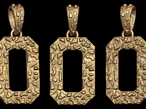 Pepita de oro liso n&uacute;mero 0 Modelo de impresión 3D