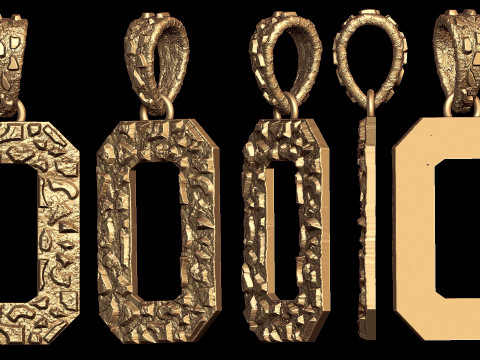 Plain Gold Nugget Number 0 Model Cetak 3D