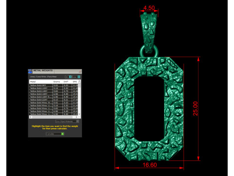 Plain Gold Nugget Number 0 Model Cetak 3D