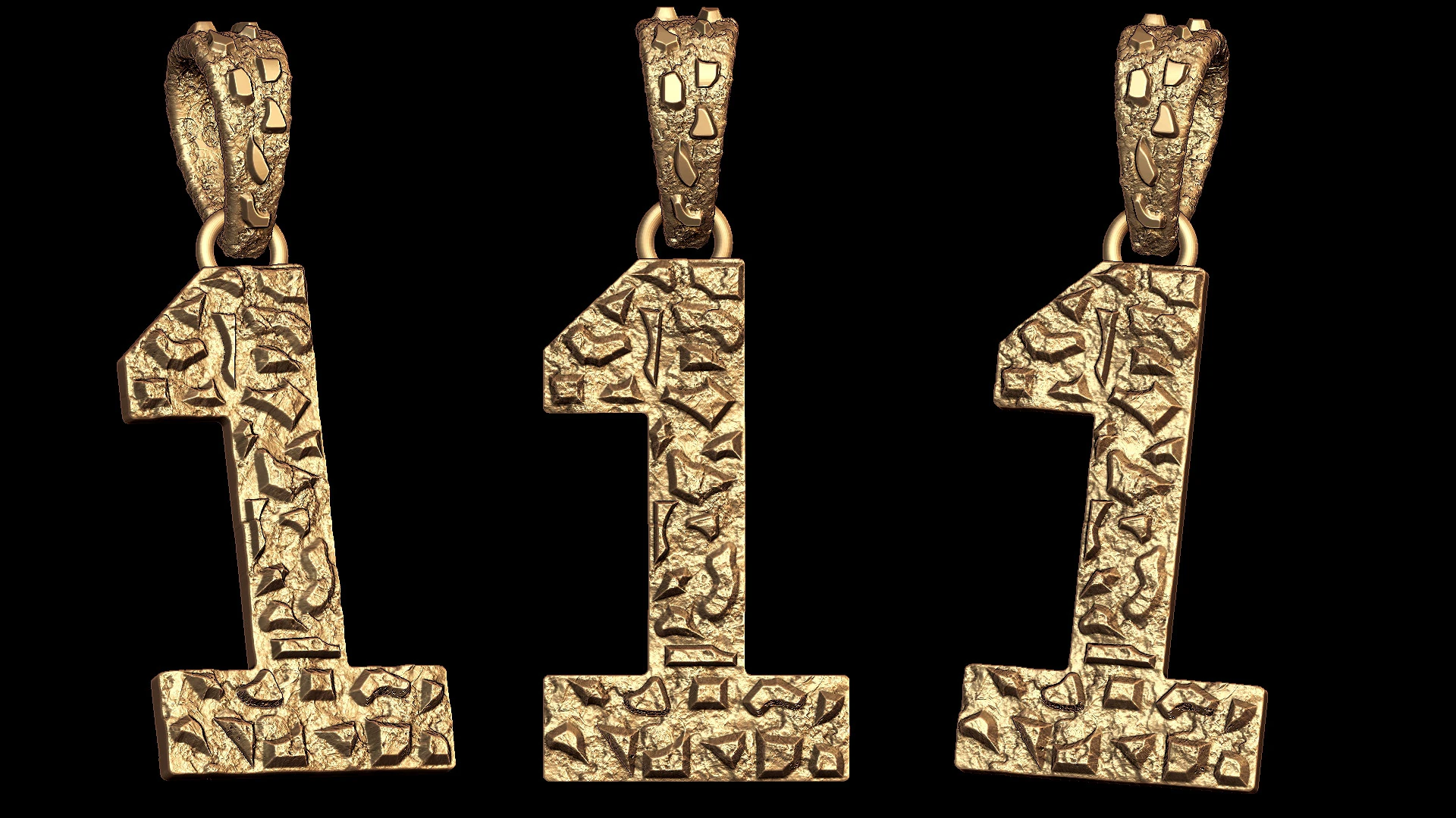 Plain Gold Nugget Number 1 3D Print Model .c4d .max .obj .3ds .fbx .stl .blend 
