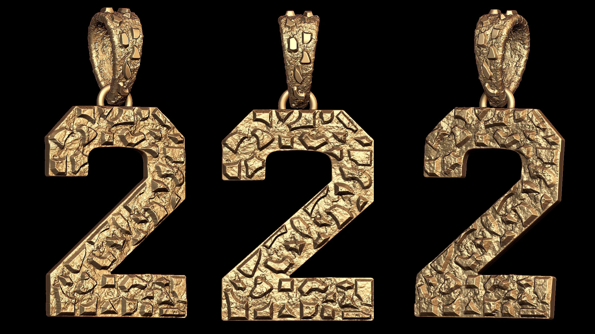 Plain Gold Nugget Number 2 3D Print Model .c4d .max .obj .3ds .fbx .stl .blend 