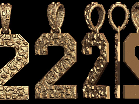 Plain Gold Nugget Number 2 3D-printmodel
