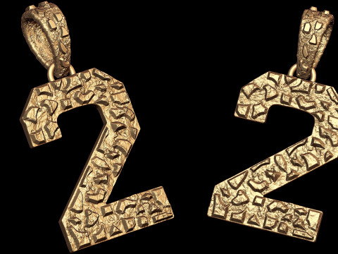 Plain Gold Nugget Number 2 3D-printmodel