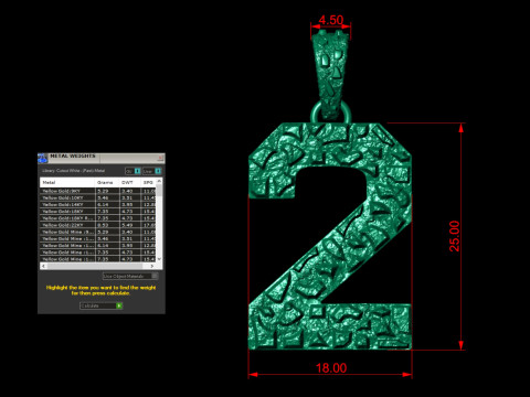 Plain Gold Nugget Number 2 3D-printmodel