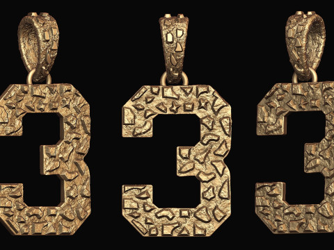 Plain Gold Nugget Number 3 3D Print Model