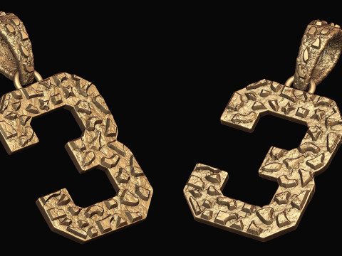 Plain Gold Nugget Number 3 3D Принт Модель
