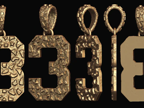 Plain Gold Nugget Number 3 3D Print Model