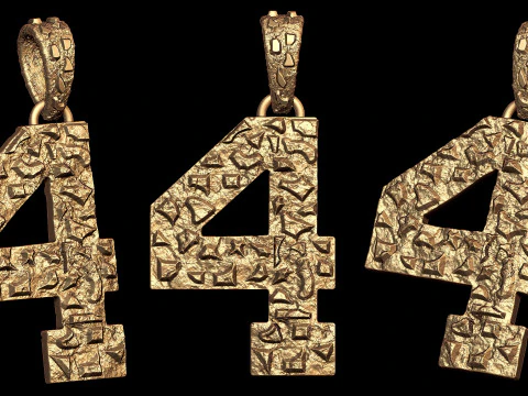 Pepita de Ouro Simples Número 4 Modelo de Impressão 3D