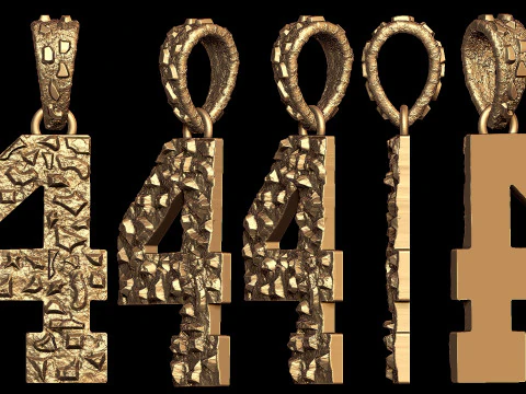 Plain Gold Nugget Number 4 3D Print Model