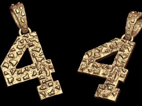Plain Gold Nugget Number 4 3D प्रिंट मॉडल