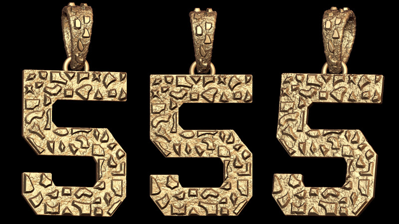 Plain Gold Nugget Number 5 Modelo de impresión 3D .c4d .max .obj .3ds .fbx .stl .blend