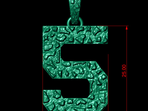 Plain Gold Nugget Number 5 Modelo de impresión 3D