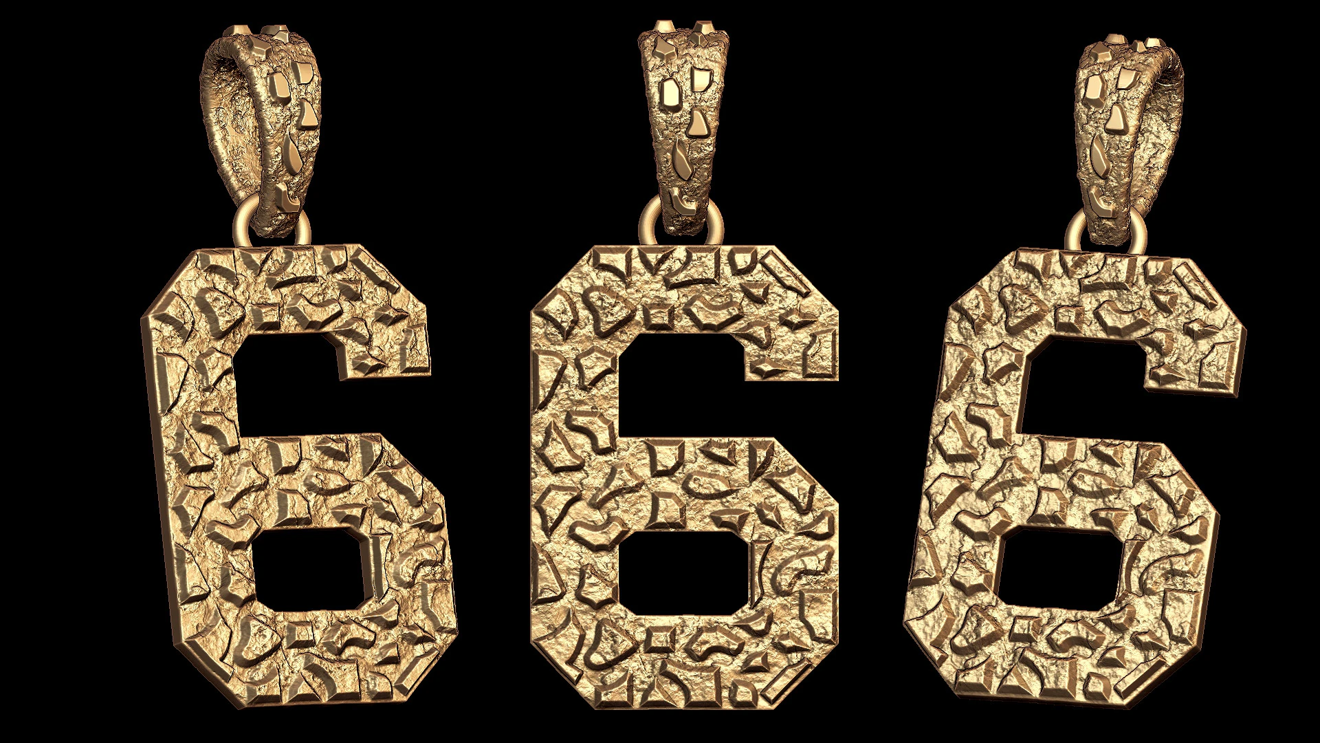 Plain Gold Nugget Number 6 3D Print Model .c4d .max .obj .3ds .fbx .stl .blend 