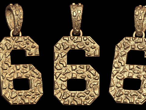 Pepita de Ouro Simples Número 6 Modelo de Impressão 3D