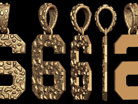 Plain Gold Nugget Number 6 3D Print Model