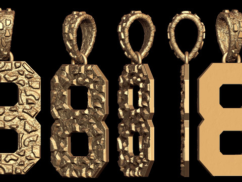 Plain Gold Nugget Number 8 3D Print Model
